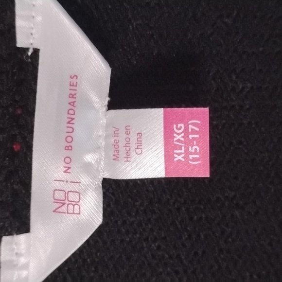 No Boundaries Festive Black Believe Holiday Ornament Sweater Size XL - Picture 8 of 12